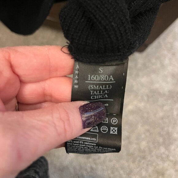 AllSaints Ridley Funnel Neck Wool & Cashmere Sweater in Black - Picture 7 of 8